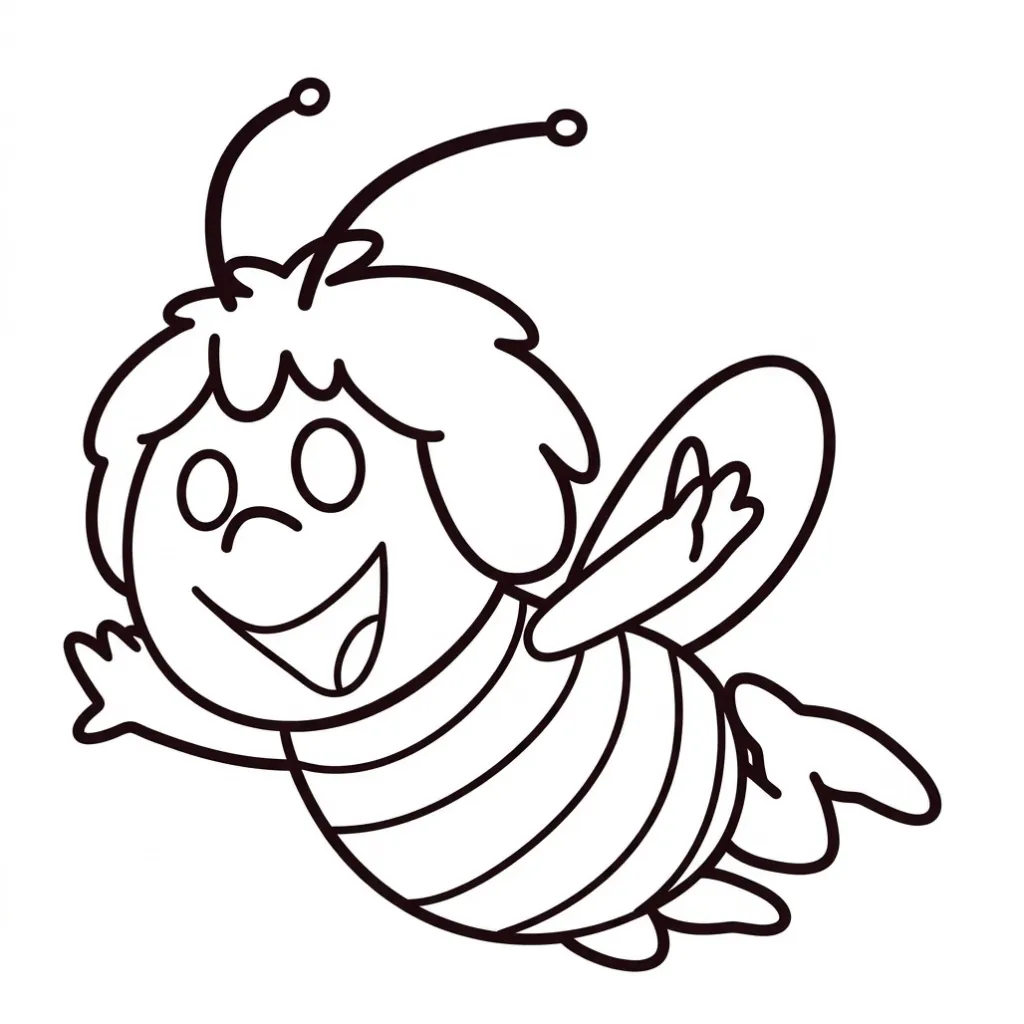 imprimir Abeja Maya 21 para colorear para niño