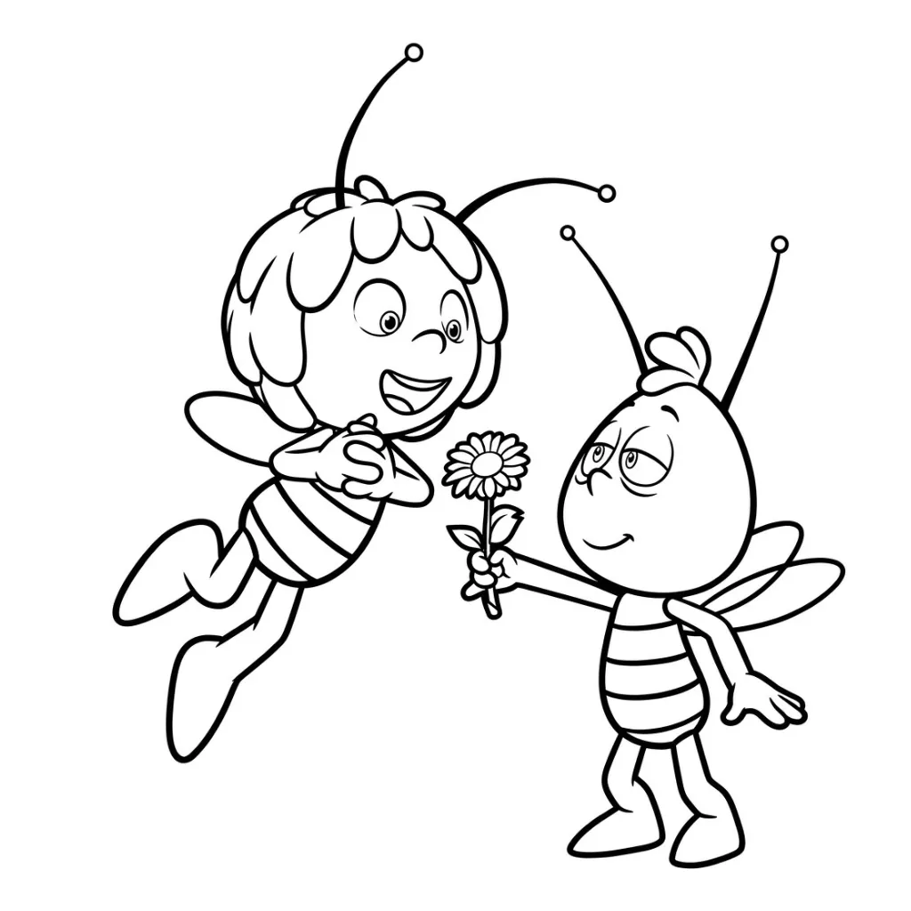Abeja Maya 23 para colorear para niños para imprimir
