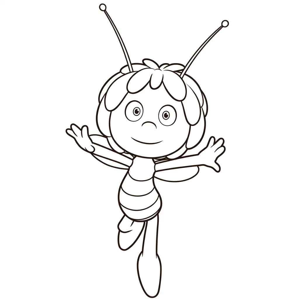 Abeja Maya 8 para colorear para imprimir para niño de 8 años