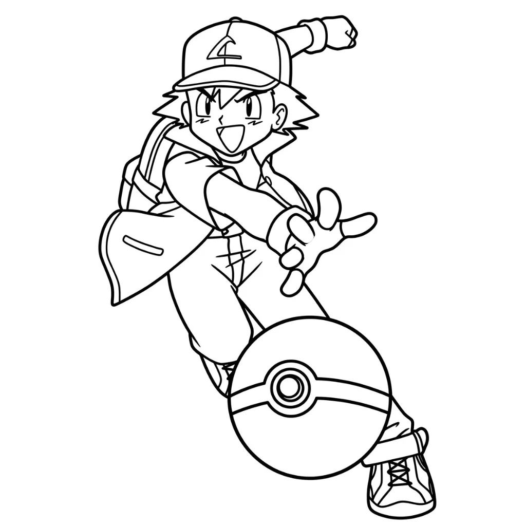 Ash Ketchum 11 para colorear gratis