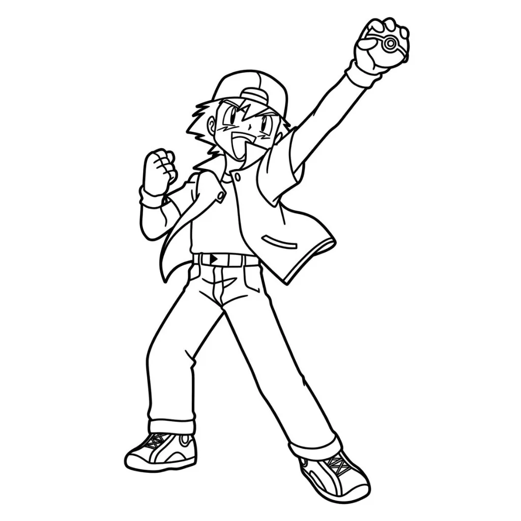 Ash Ketchum 13 para colorear para imprimir gratis