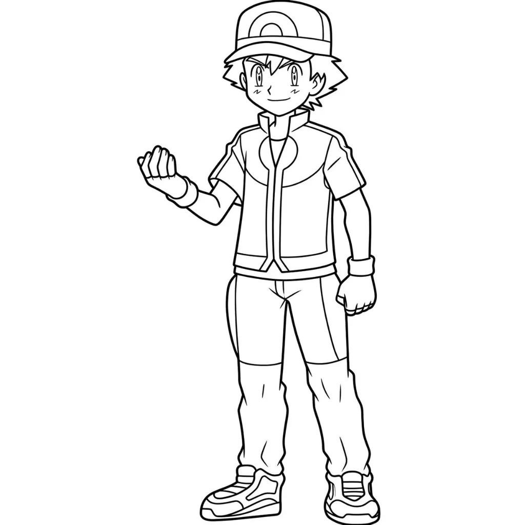 imagen para colorear Ash Ketchum 18 niño