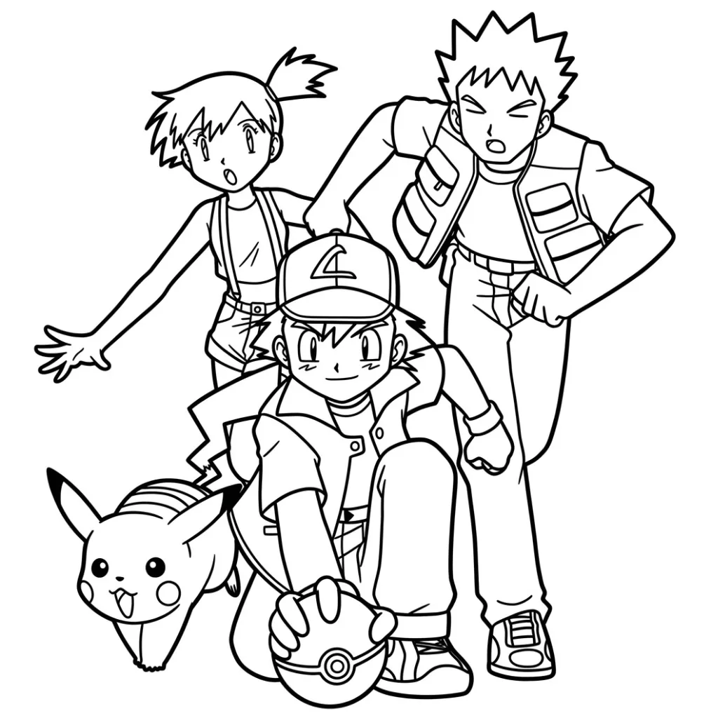 Ash Ketchum 2 para colorear en línea para niño