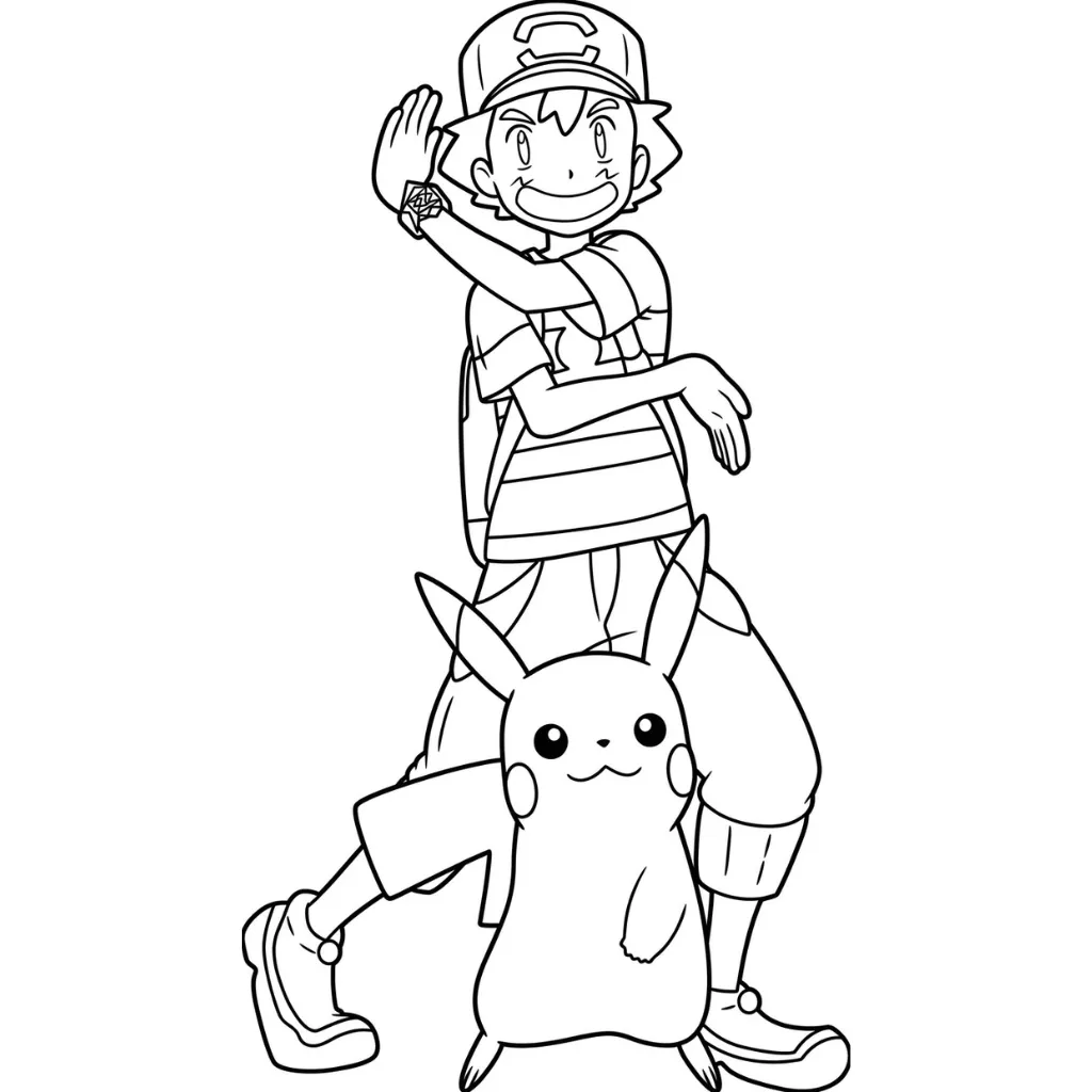 Ash Ketchum 21 para colorear y recortar para imprimir gratis