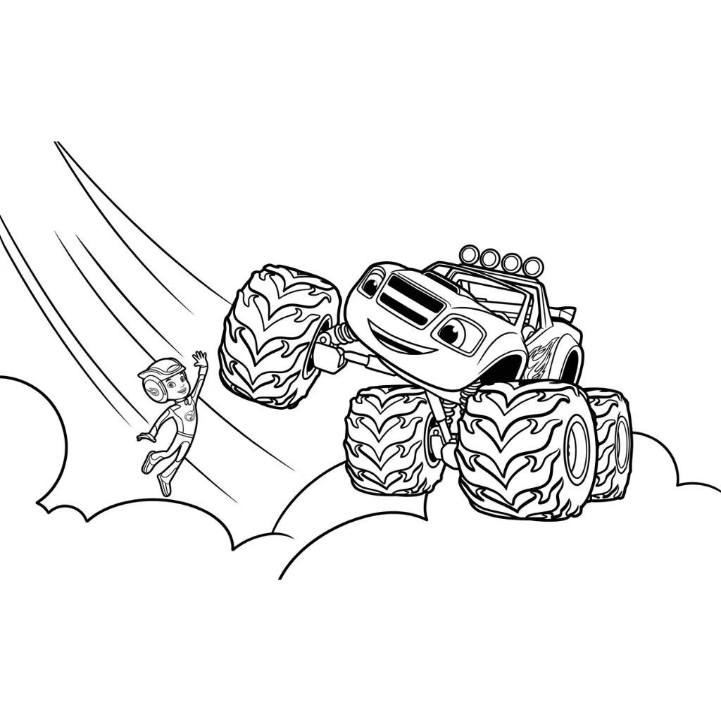 Blaze Y Los Monster Machines 4 para colorear para imprimir