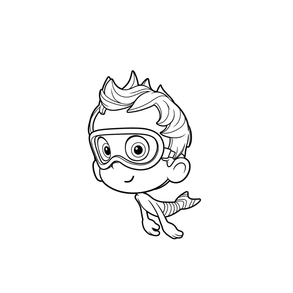 Bubble Guppies 9 para colorear educativo para niño