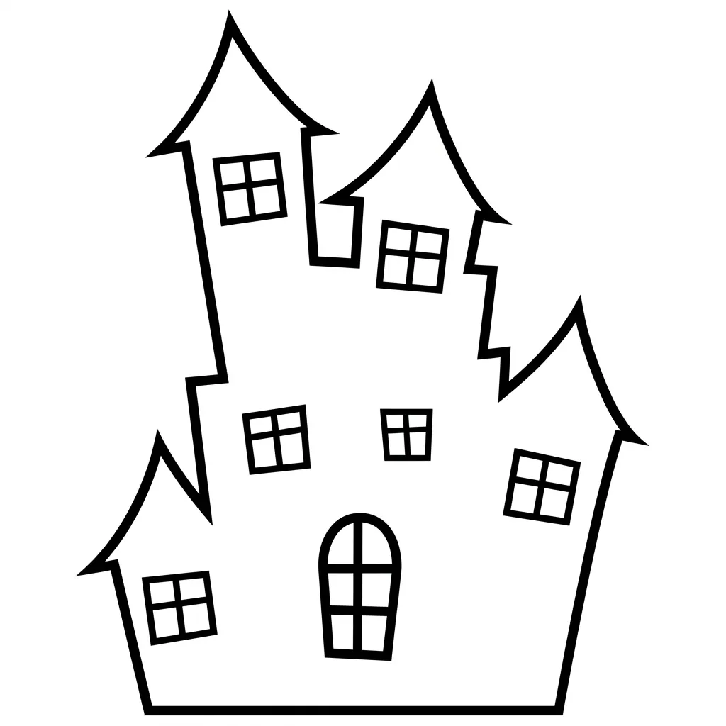 Casa Embrujada 19 para colorear para niños para imprimir