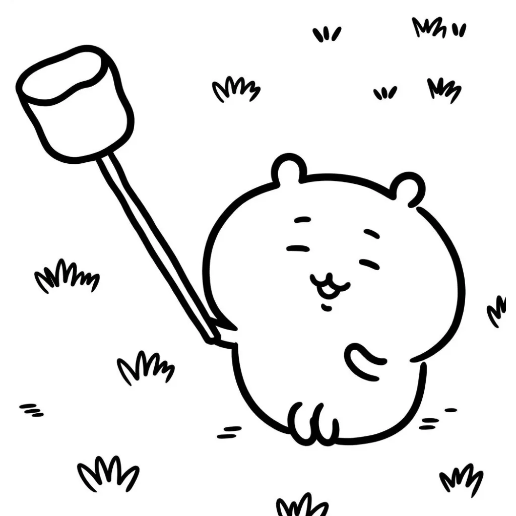 Chiikawa 3 para colorear para niño de 4 años