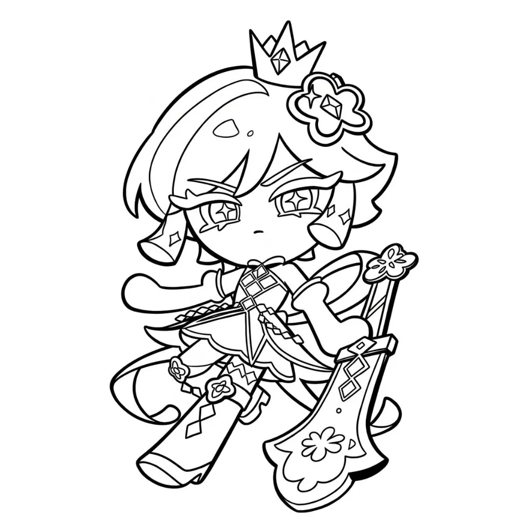 Cookie Run 14 para colorear para imprimir kawaii