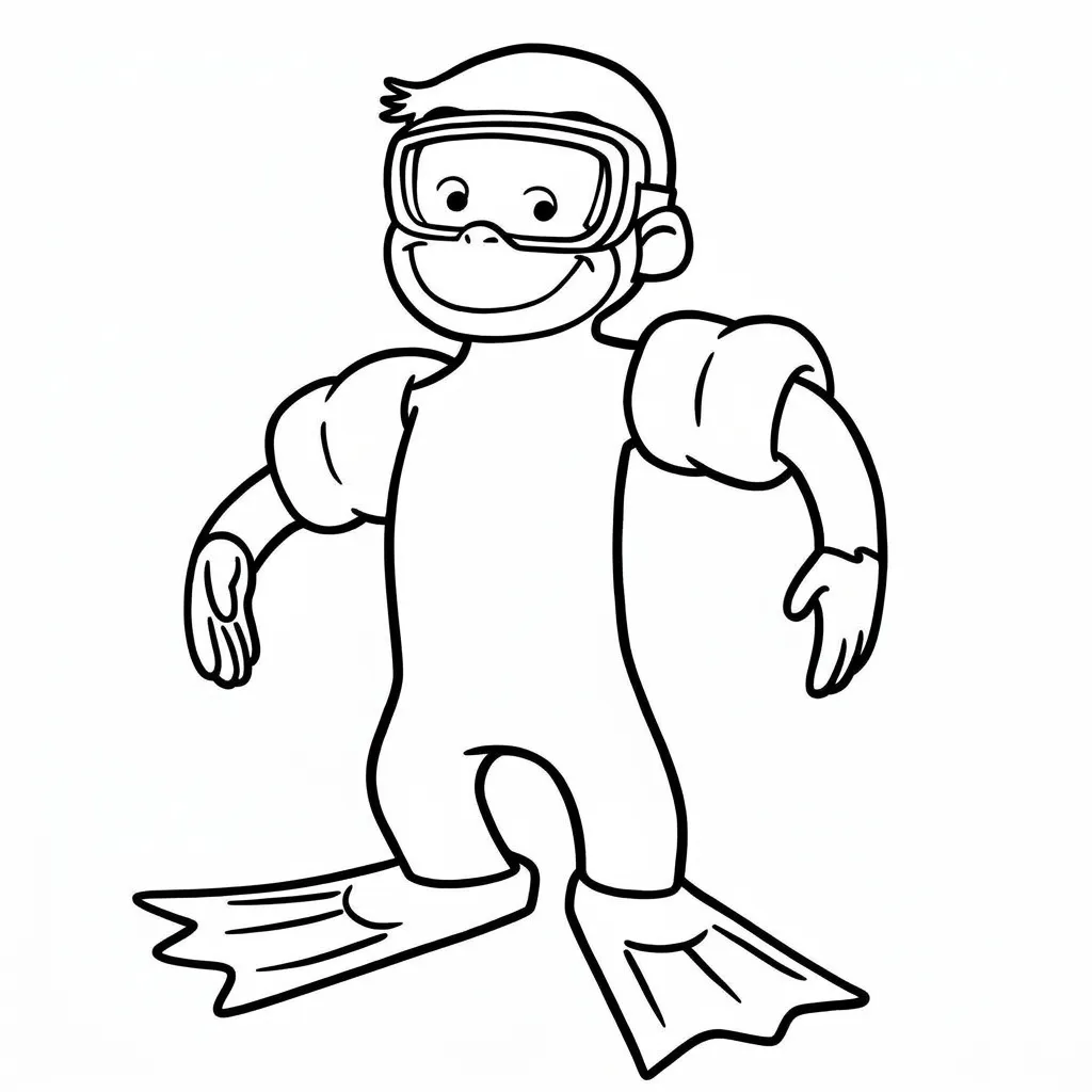 imagen de Curious George 1 para colorear para niño