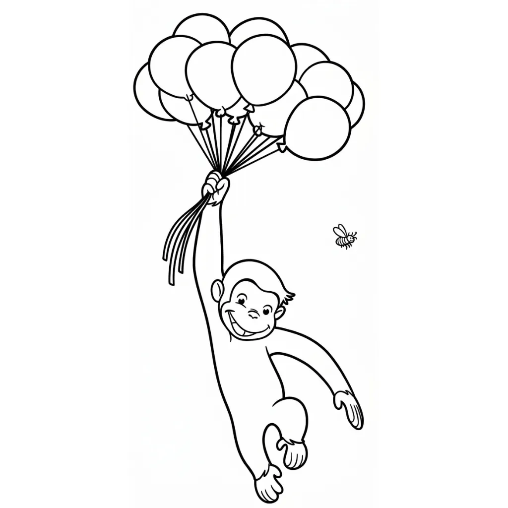 Curious George 16 para colorear para niño de 8 años