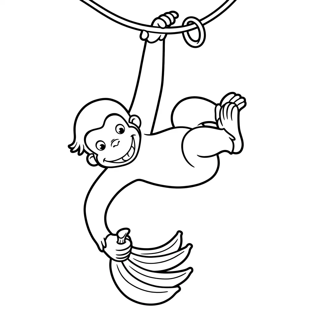 Curious George 17 para colorear para imprimir gratis pdf