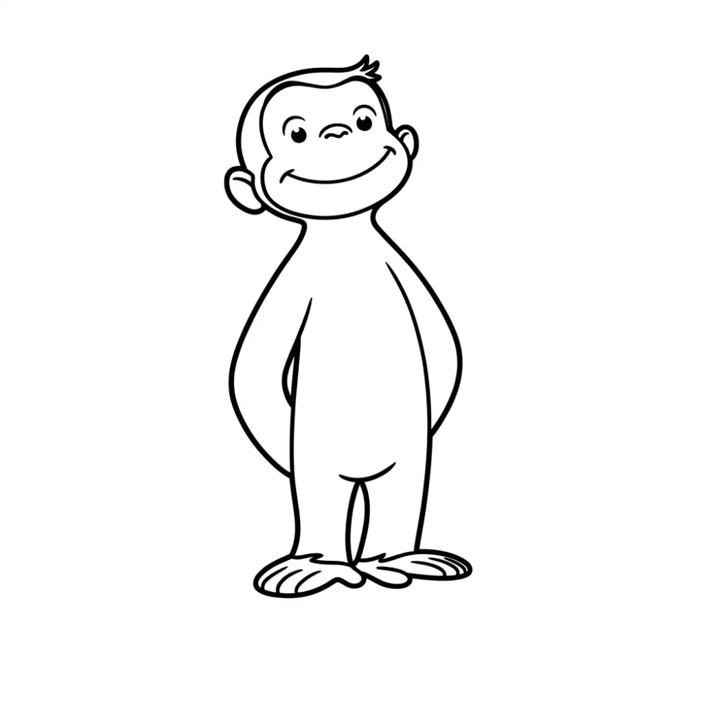 Curious George 19 para colorear para imprimir pdf gratis