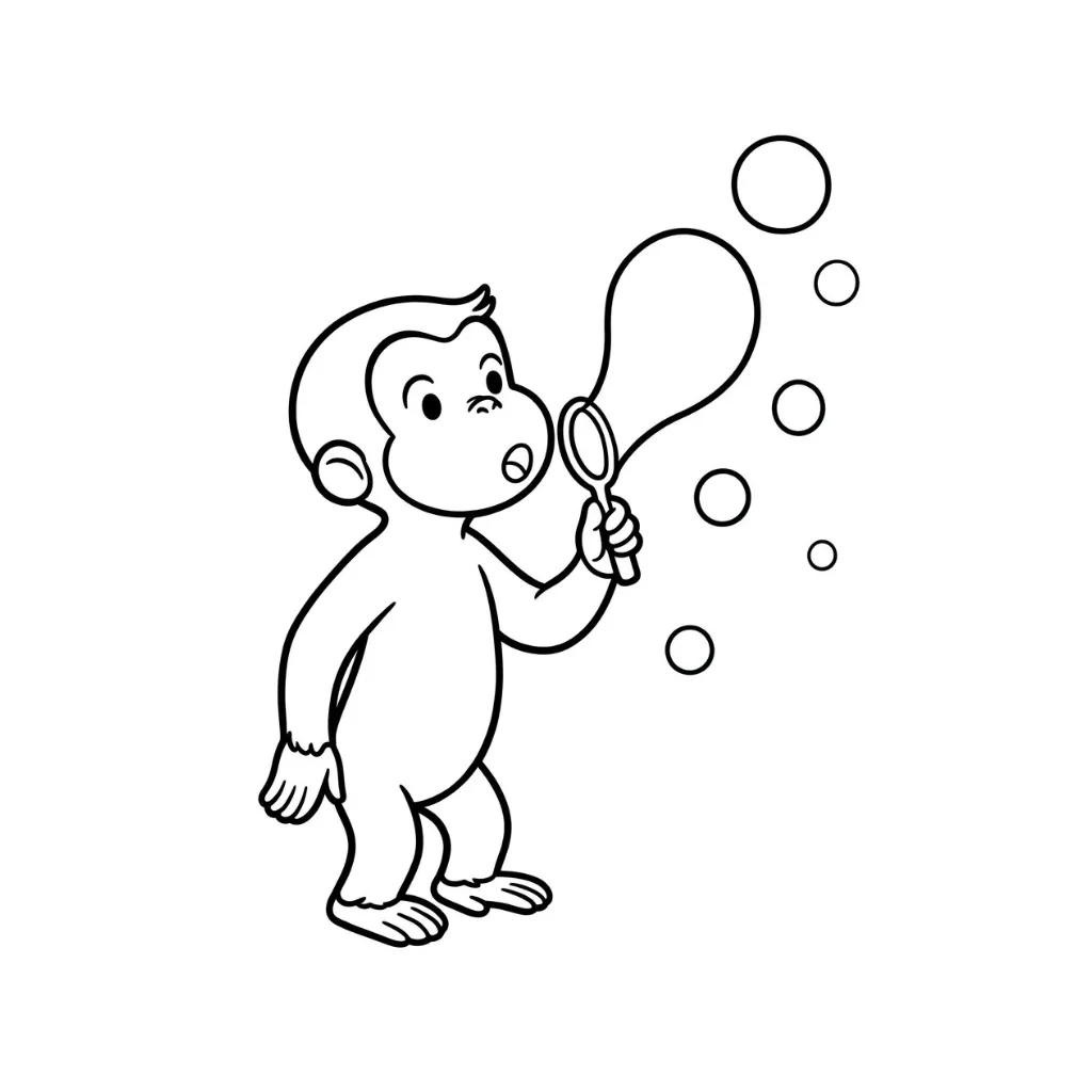 Curious George 2 para colorear para niño de 2 años