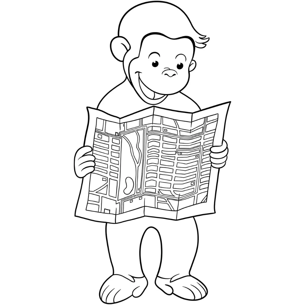 Curious George 20 para colorear para niño de 3 años