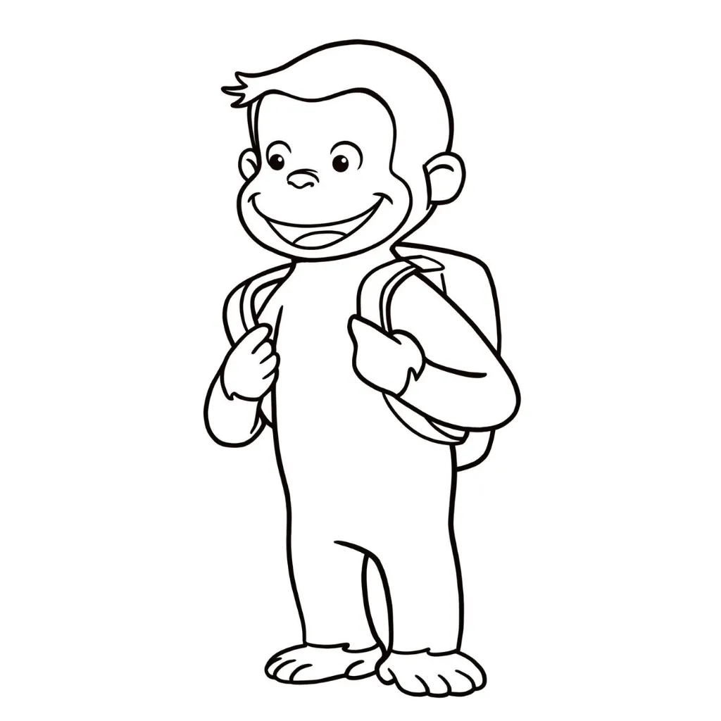 Curious George 22 para colorear para niños para imprimir