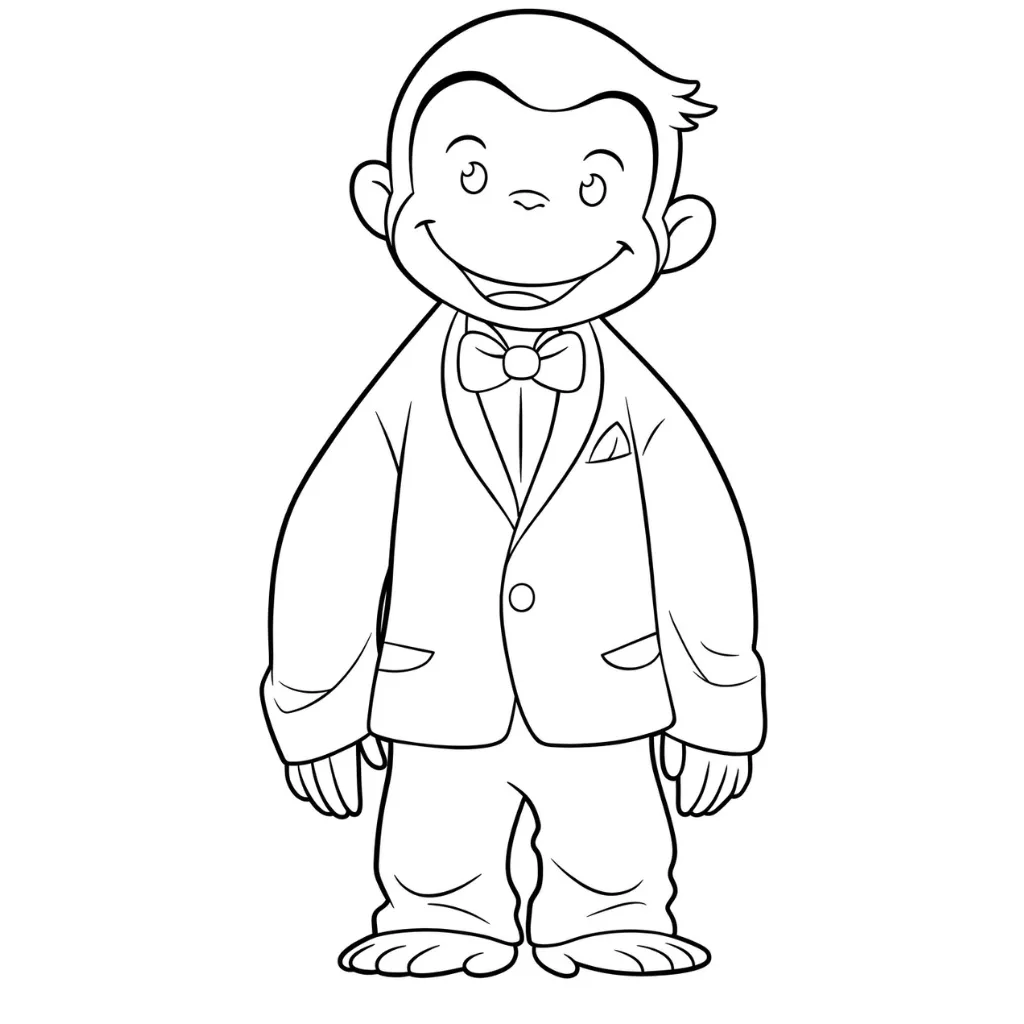 Curious George 25 para colorear en línea para niño