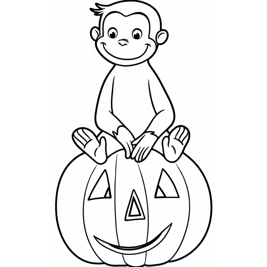 Curious George 3 para colorear para imprimir para niño de 12 años