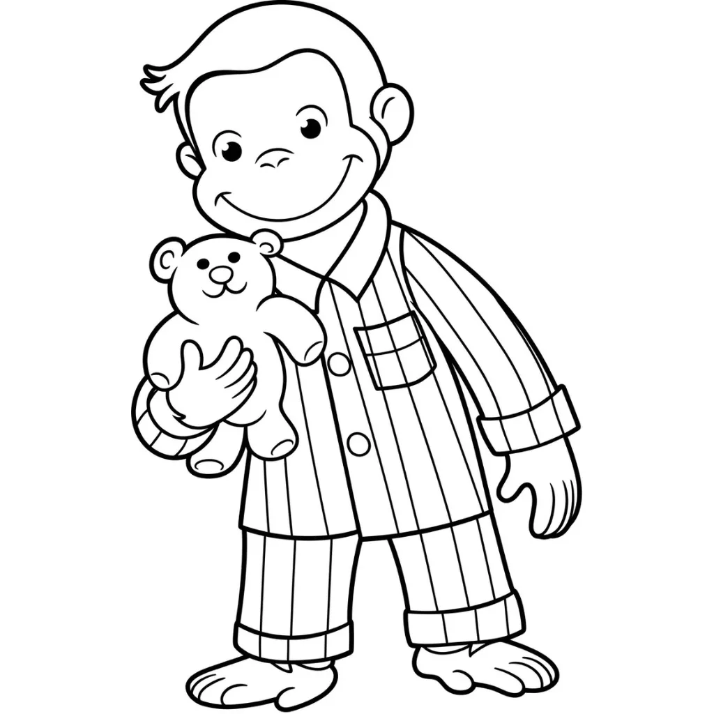 Curious George 5 para colorear para niño de 10 años