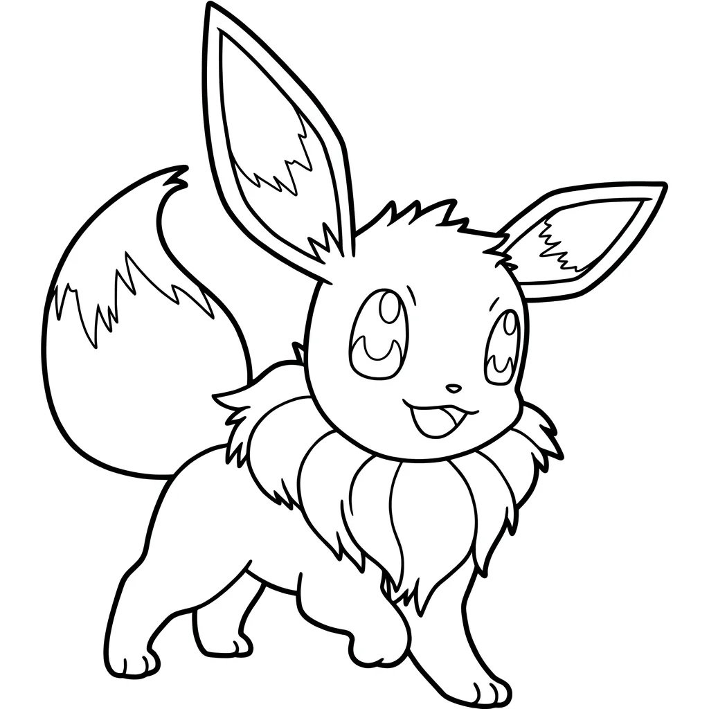 Eevee 11 para colorear y recortar para imprimir
