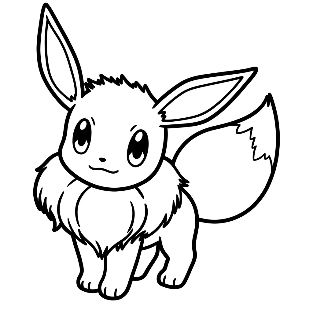 Eevee 12 para colorear en línea para niño