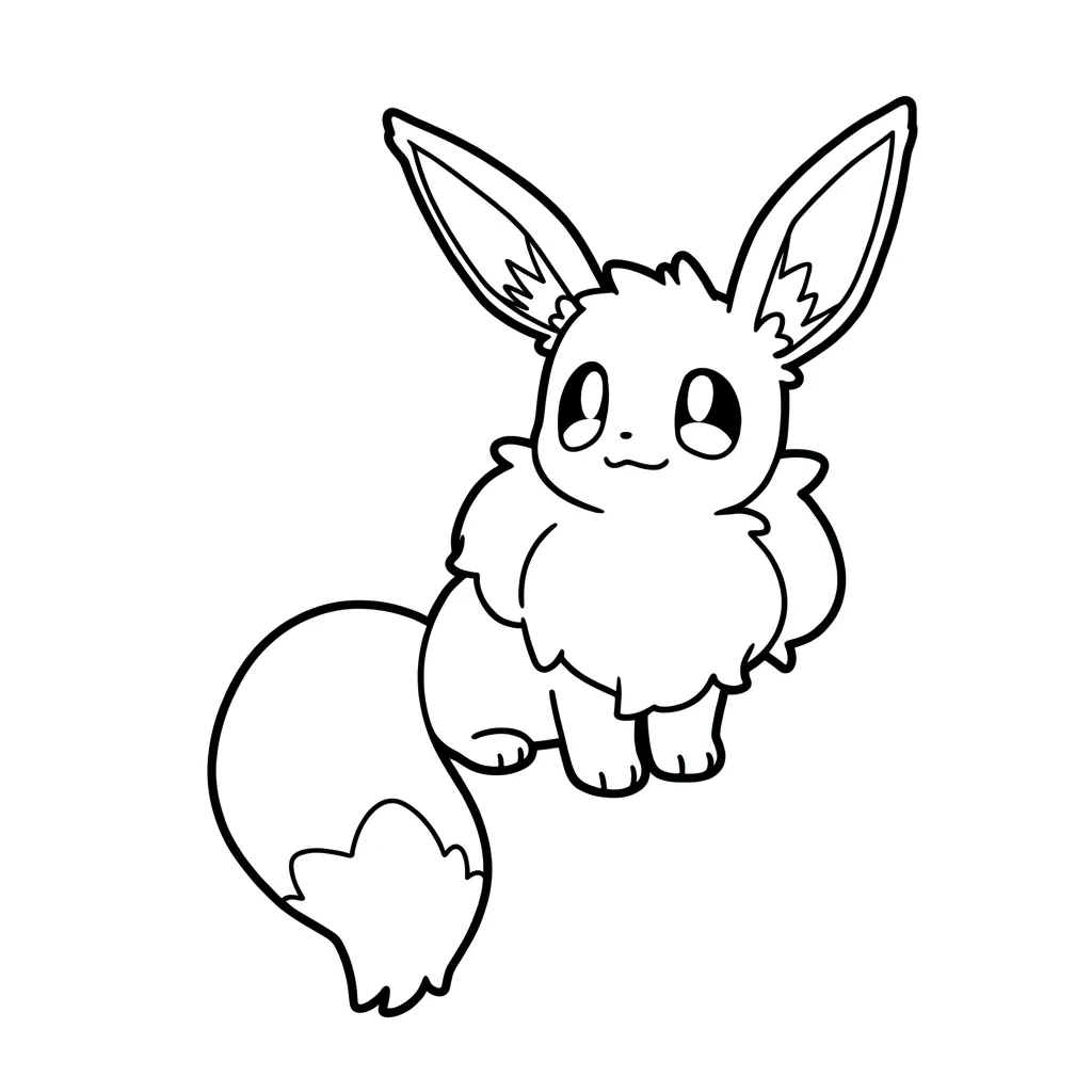 Eevee 17 para colorear para niños para descargar