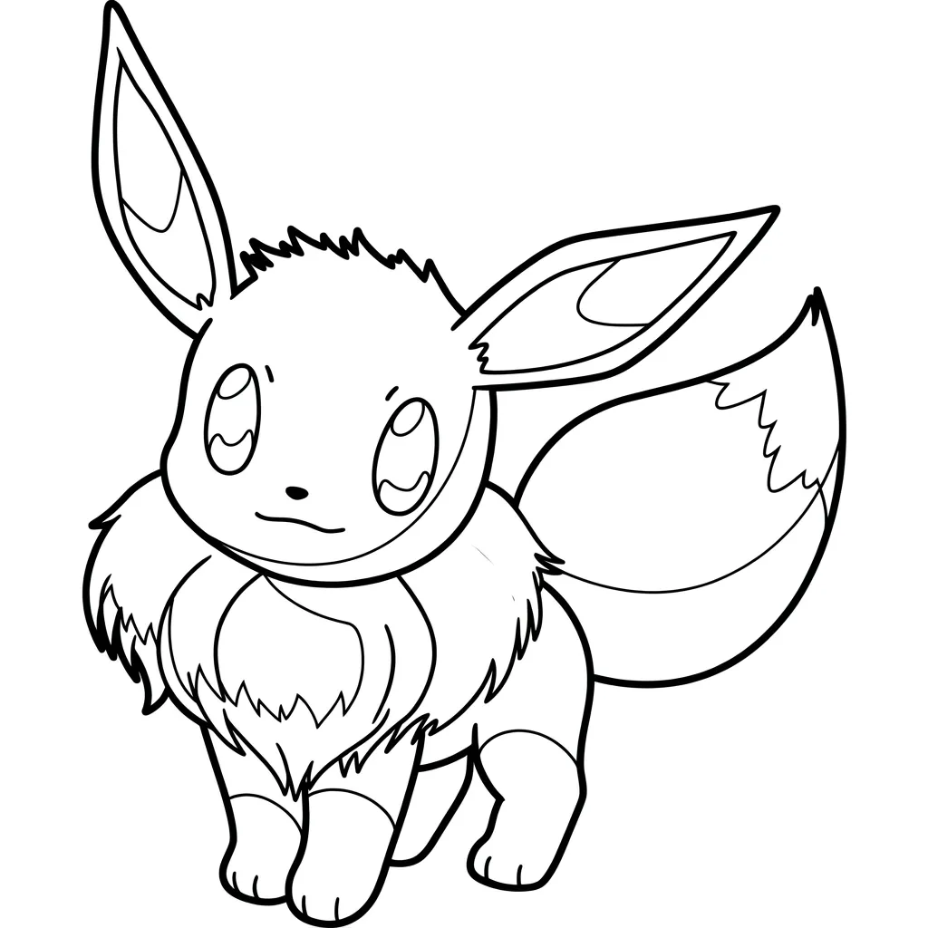 Eevee 4 para colorear para imprimir para niño de 12 años