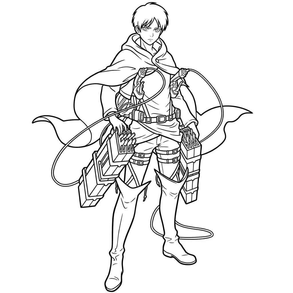 Eren Yeager 15 para colorear para niño para imprimir