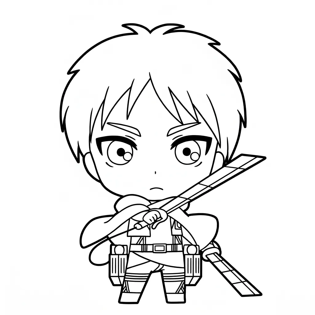 imprimir Eren Yeager 16 para colorear gratis