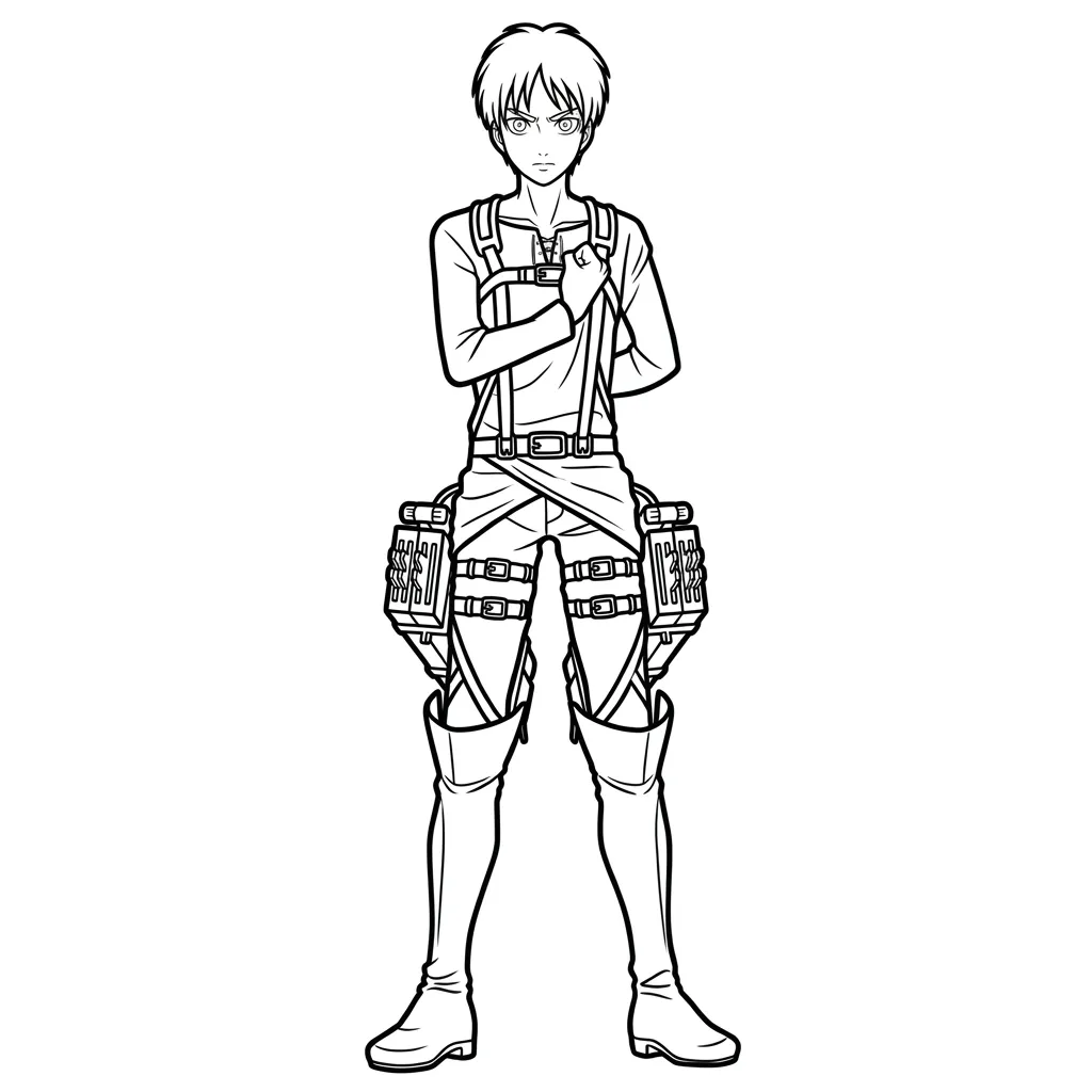 Eren Yeager 19 para colorear para niño de 8 años