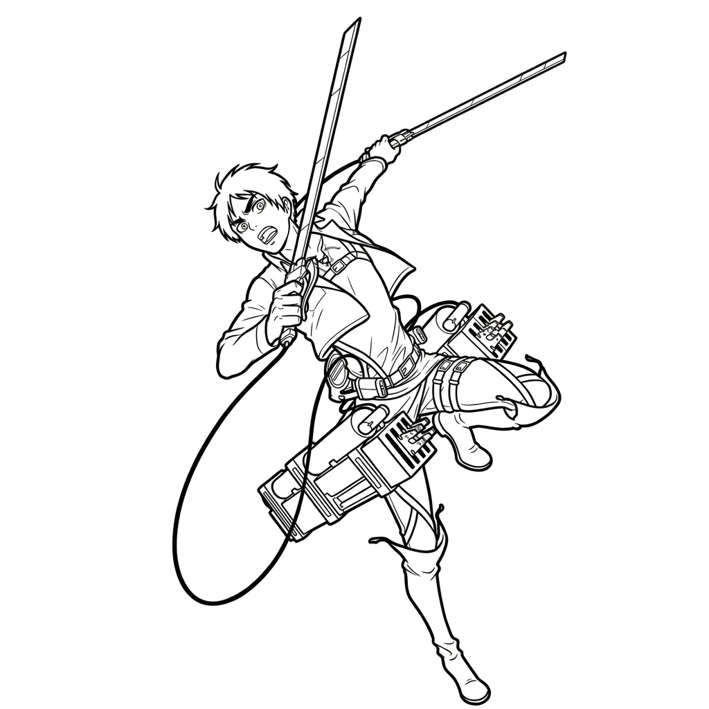 Eren Yeager 20 para colorear de para niños
