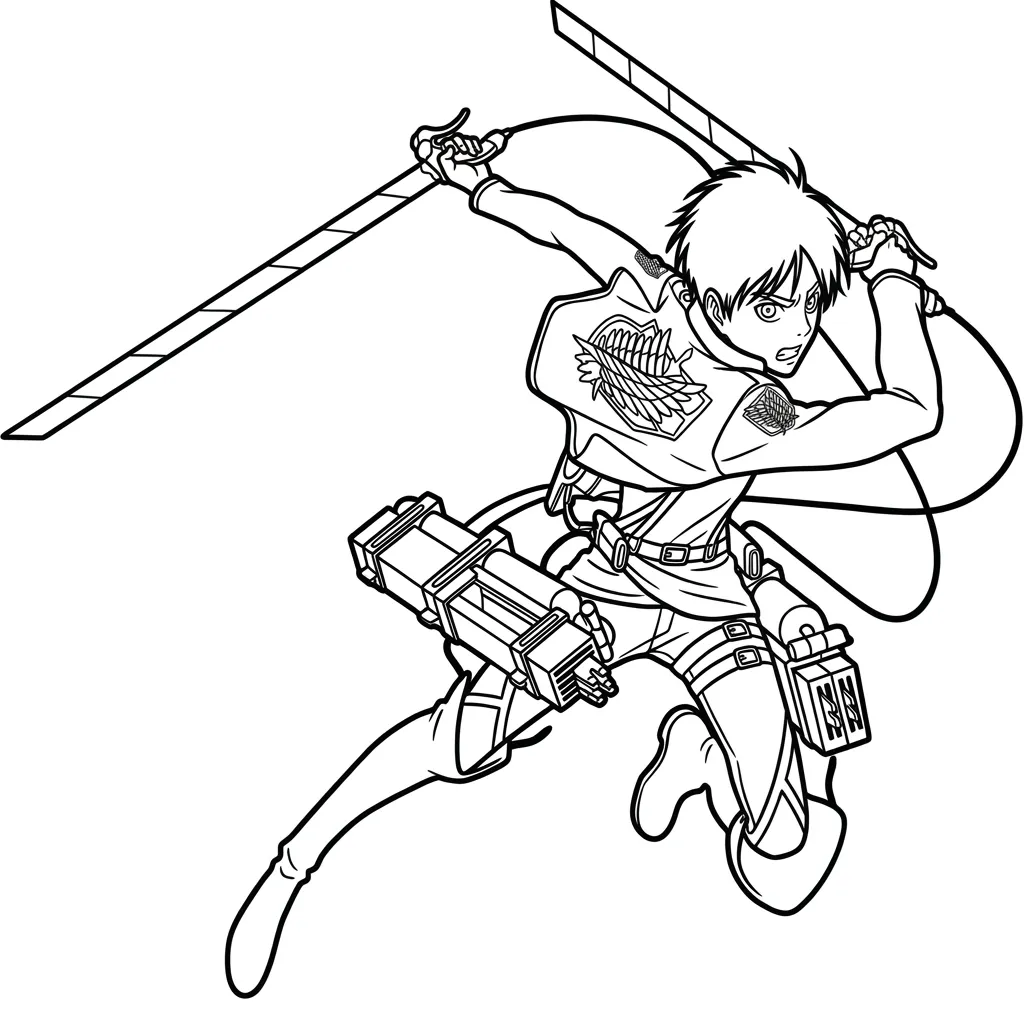 Eren Yeager 3 para colorear para niño de para imprimir