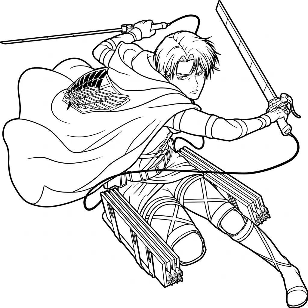 imagen de Eren Yeager 5 para colorear para niño