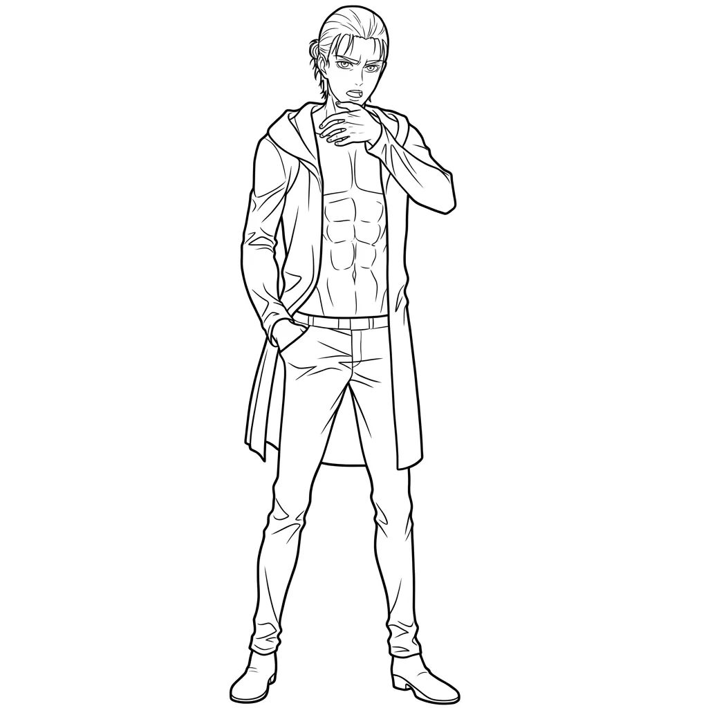 Eren Yeager 8 para colorear en línea