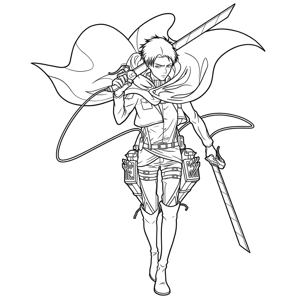 Eren Yeager 9 para colorear gratis