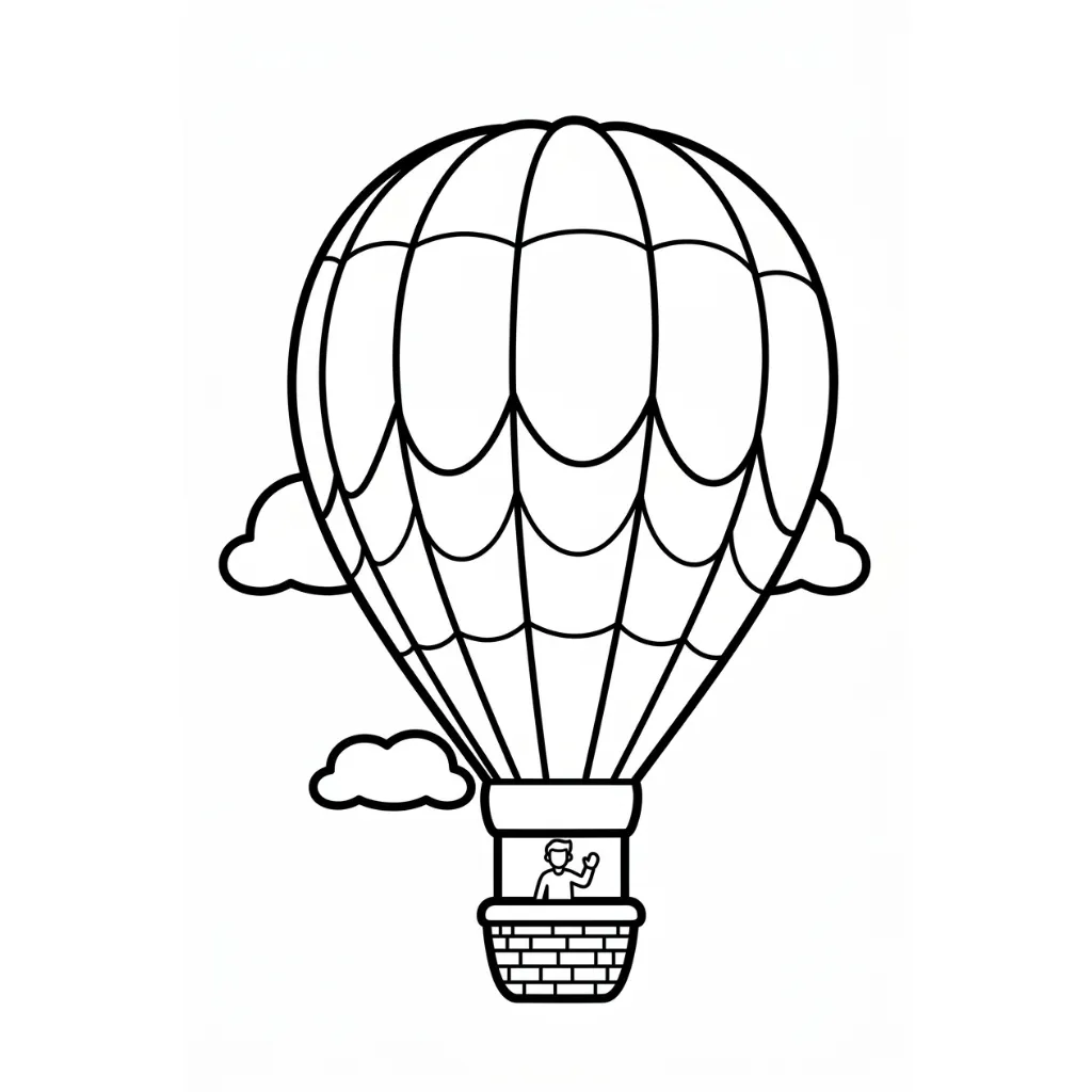 imagen de Globo Aerostatico 9 para colorear para niño