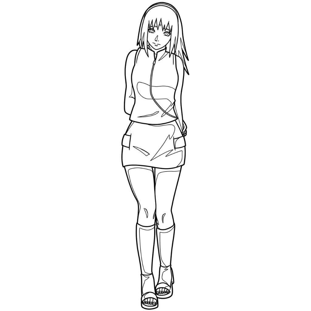 Haruno Sakura 10 para colorear para imprimir gratis pdf