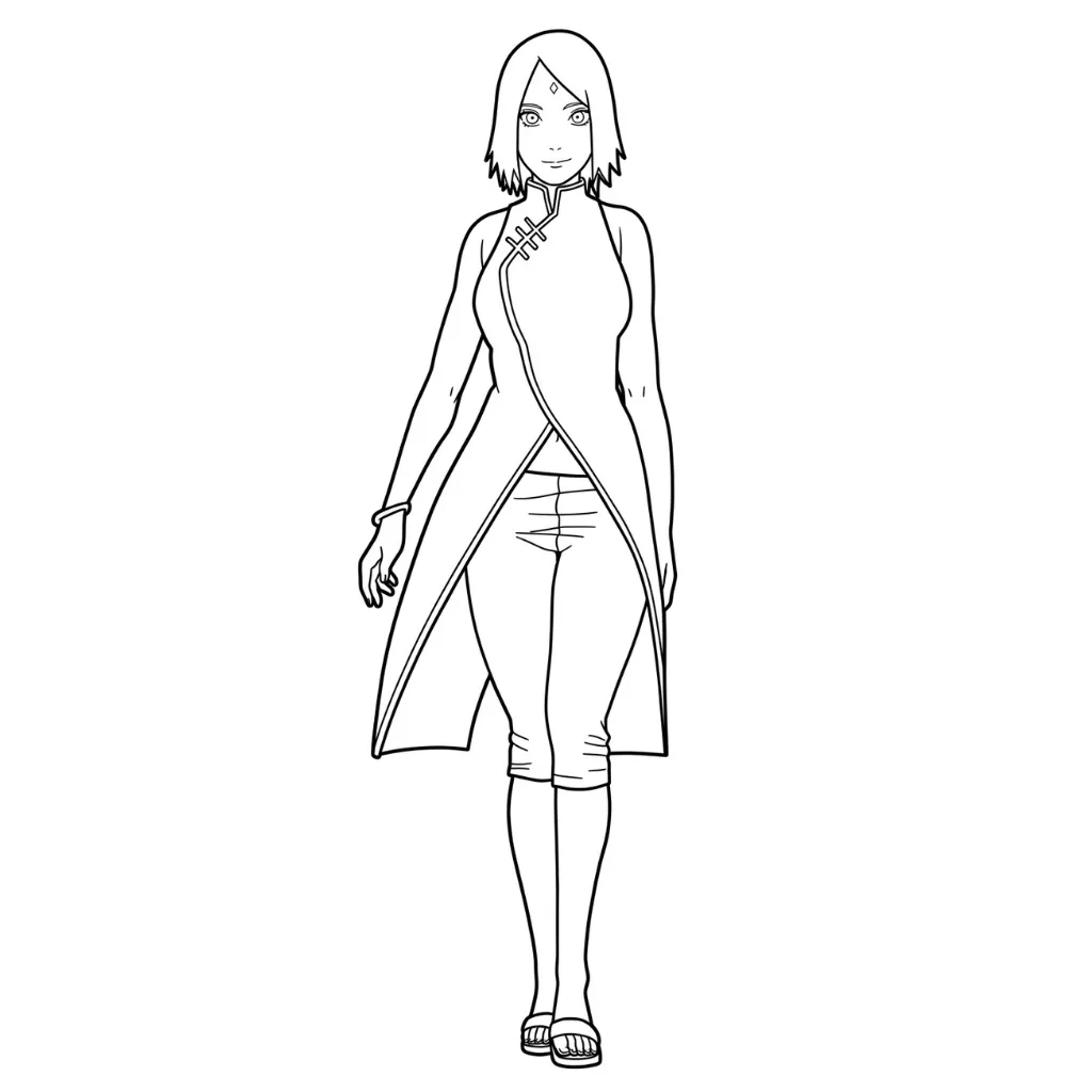 Haruno Sakura 12 para colorear educativo para niño