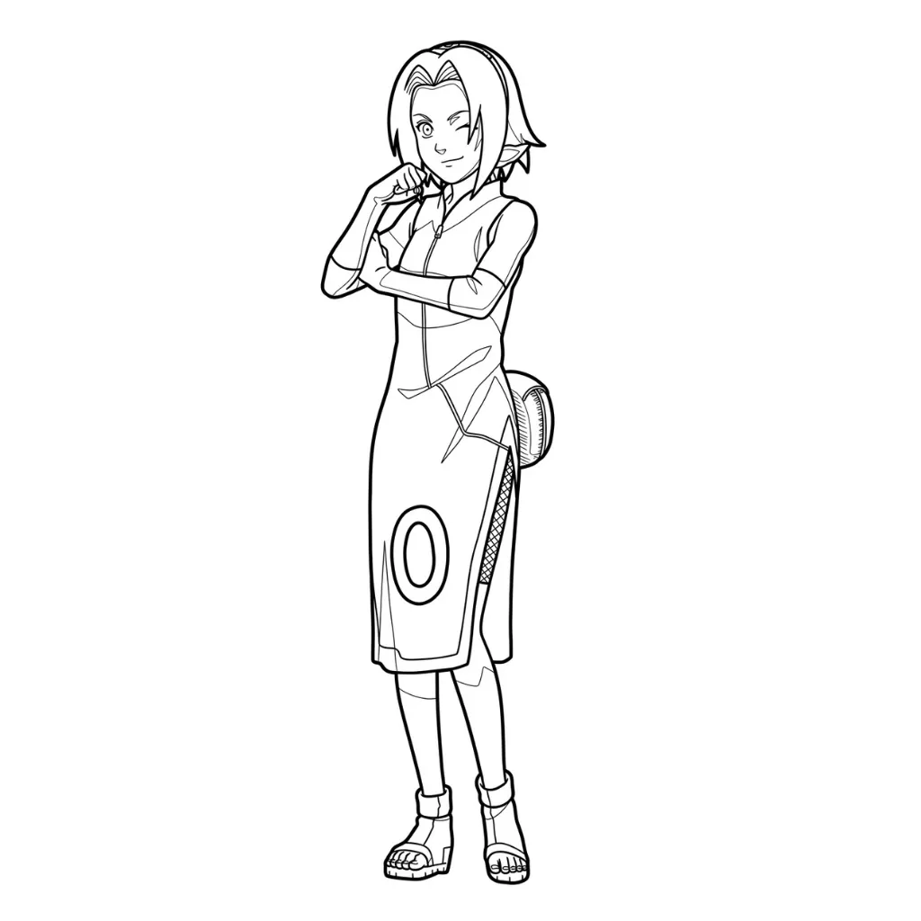 Haruno Sakura 16 para colorear para niño de 3 años