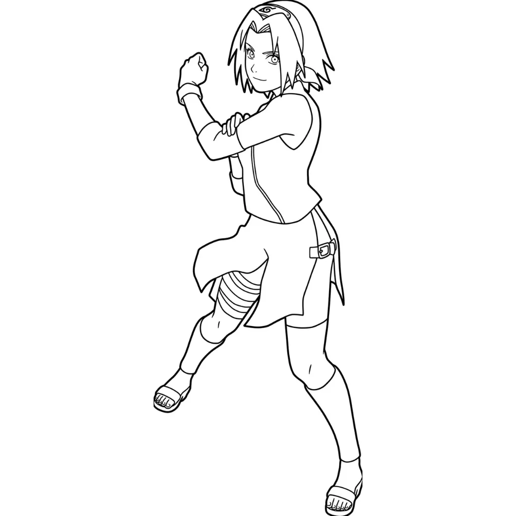 Haruno Sakura 18 para colorear para imprimir gratis pdf