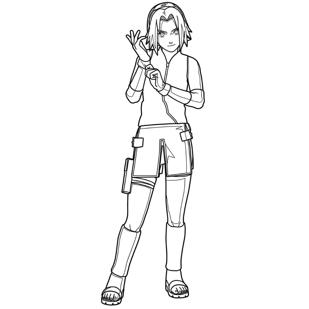 Haruno Sakura 4 para colorear para imprimir