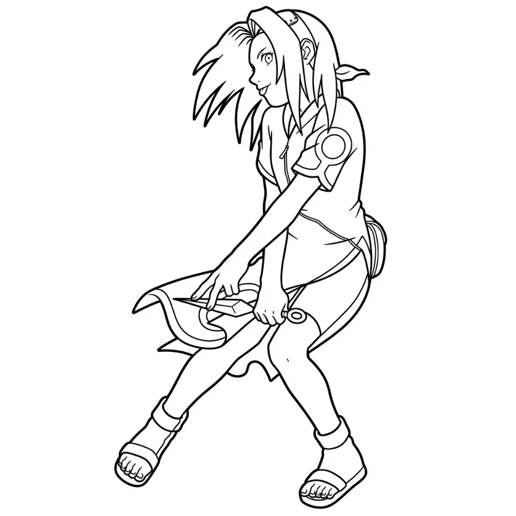Haruno Sakura 6 para colorear y recortar para imprimir gratis