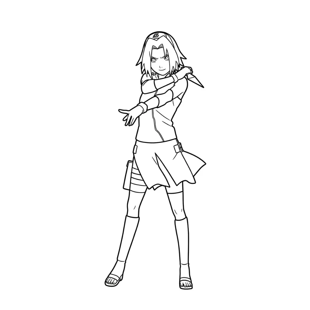 Haruno Sakura 7 para colorear para primaria
