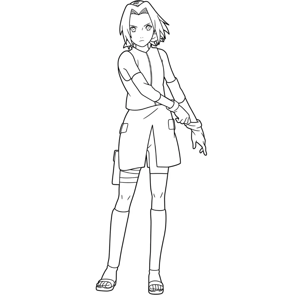Haruno Sakura 9 de niño para colorear para imprimir