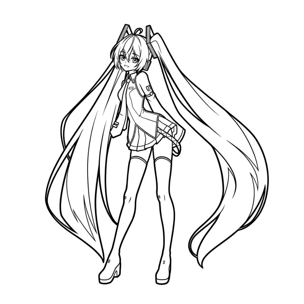 Hatsune Miku 15 para colorear para imprimir gratis