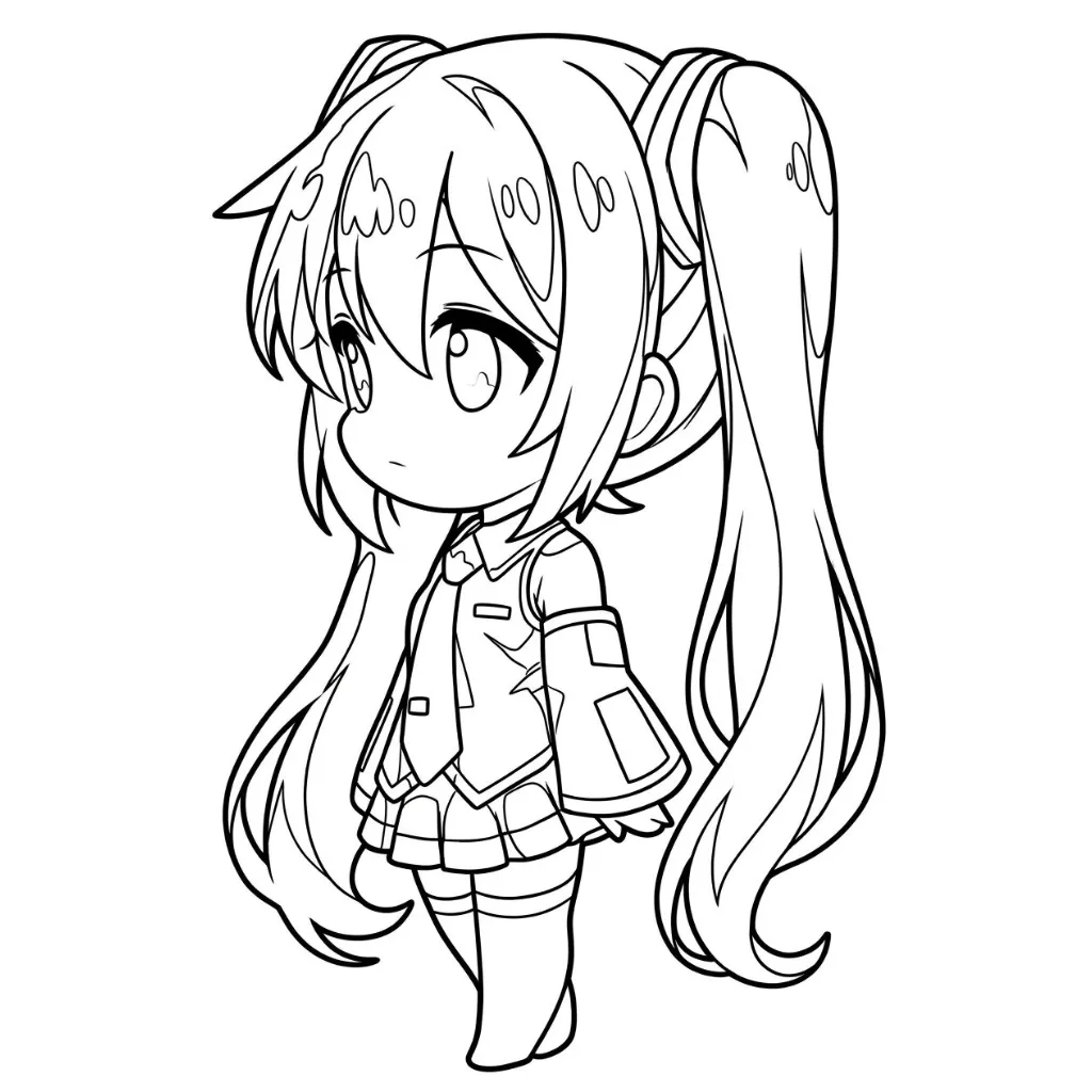 Hatsune Miku 22 para colorear gratis para niños