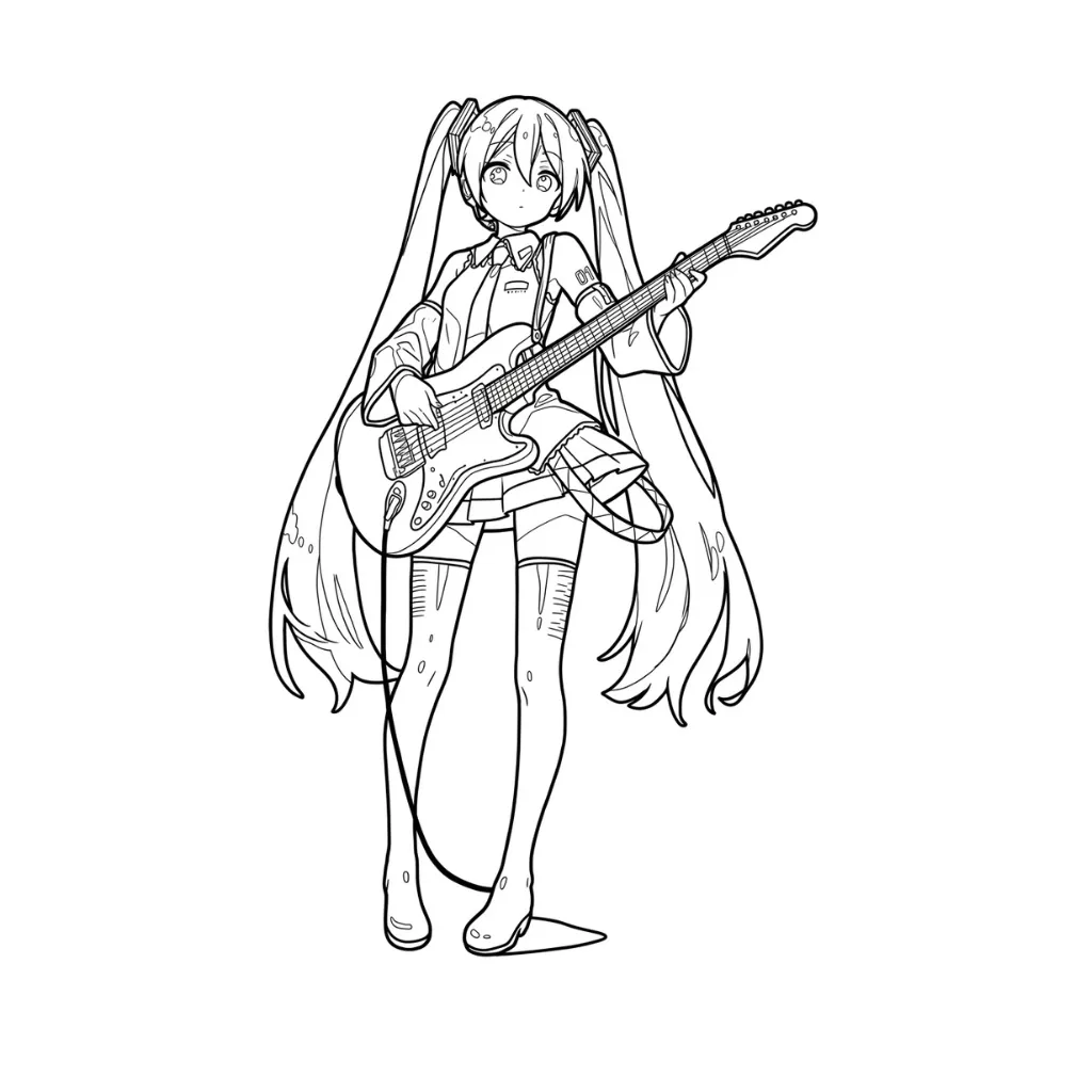 Hatsune Miku 23 para colorear y recortar