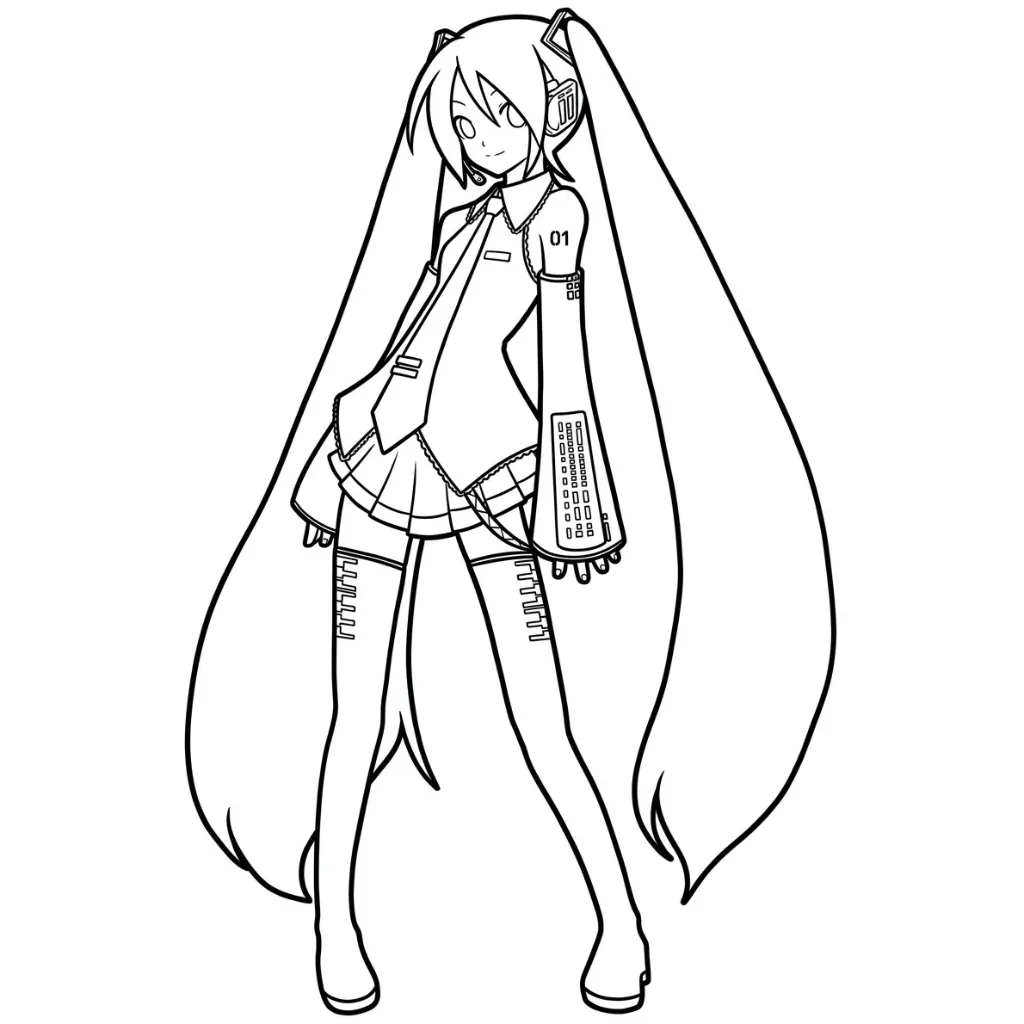 imprimir Hatsune Miku 6 para colorear