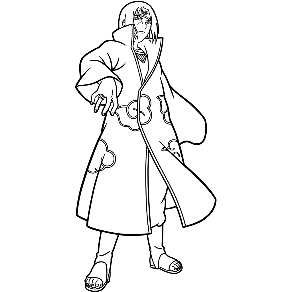 Itachi Uchiha 1 para colorear para niños para imprimir