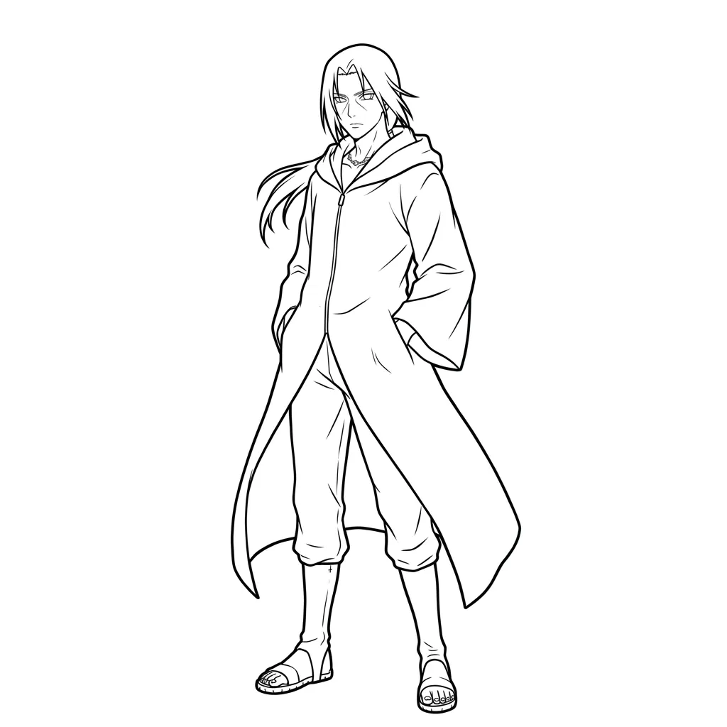 Itachi Uchiha 18 para colorear para niño de 5 años